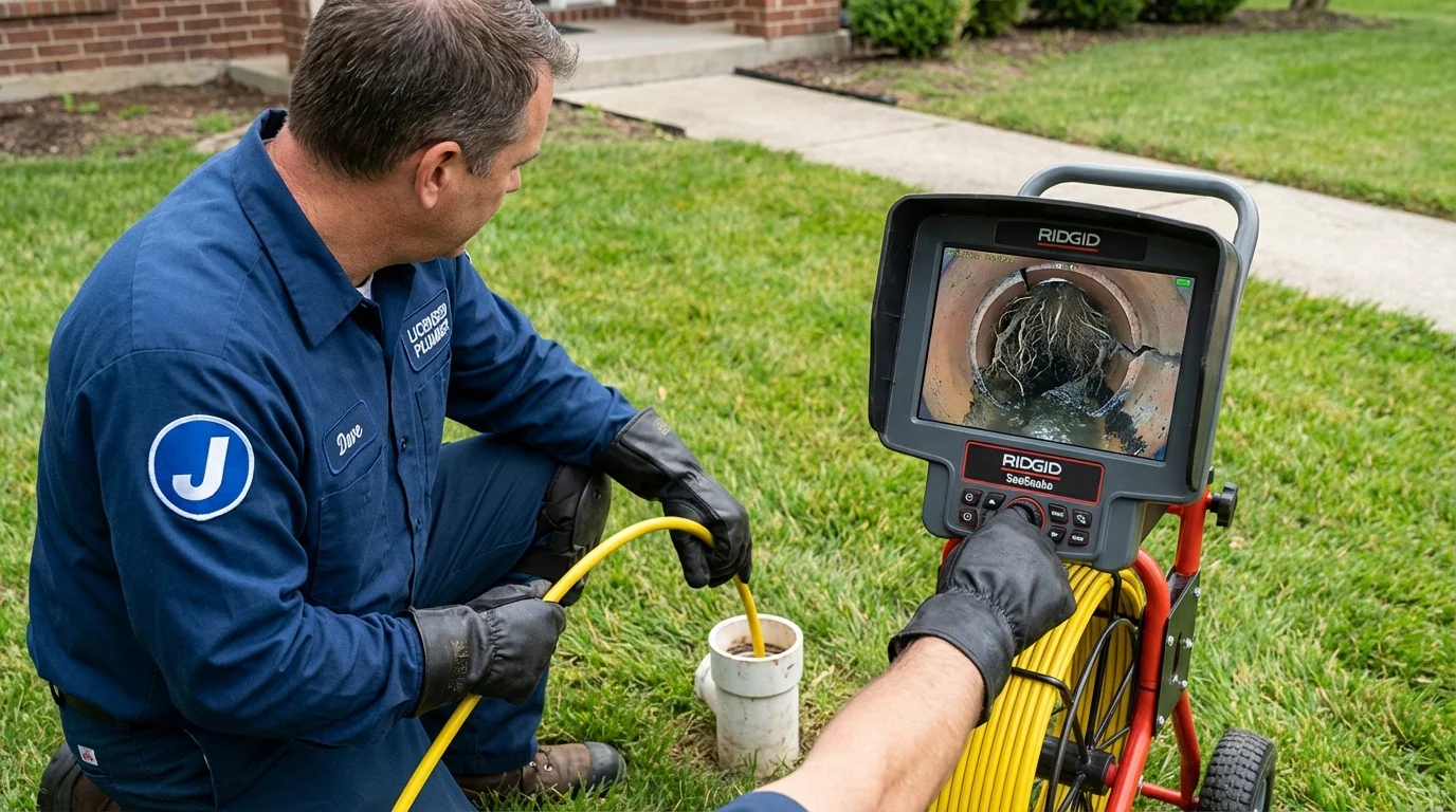Sewer camera inspection being performed by Johns Plumbing LLC in Mogadore
