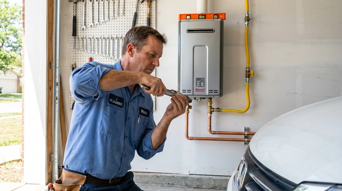 Tankless water heater installation by a Johns Plumbing LLC plumber in Mogadore